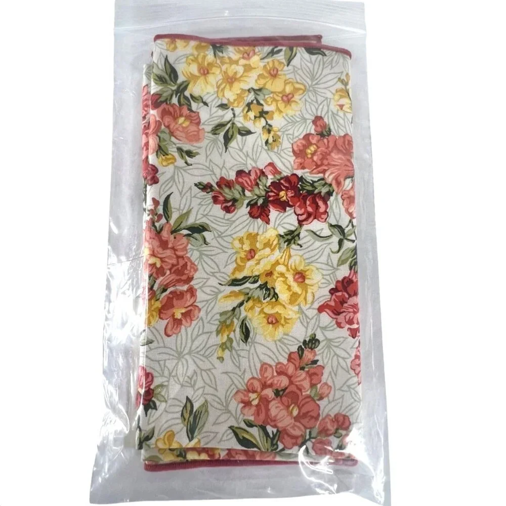 New Longaberger Snapdragon Cloth Napkins Floral Set Of 2 May Series 17x17 Fabric